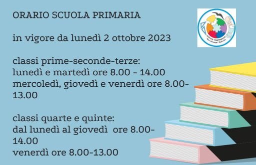 Orario scuola primaria in vigore dal 2 ottobre 2023